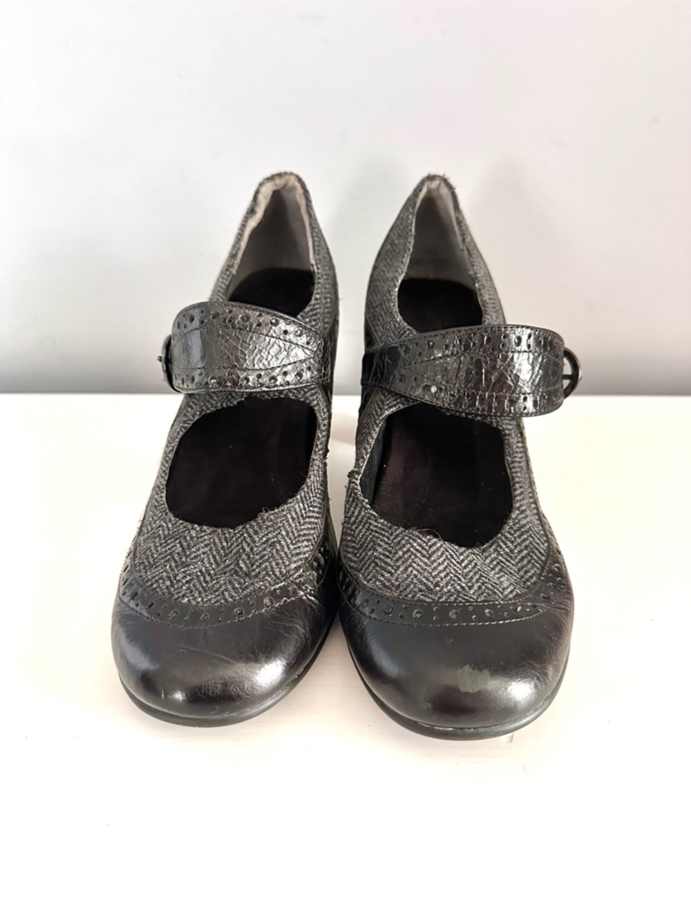 Aerosoles - Women’s Pumps, Black & Grey, Heel, Strap with Buckle, Size 10